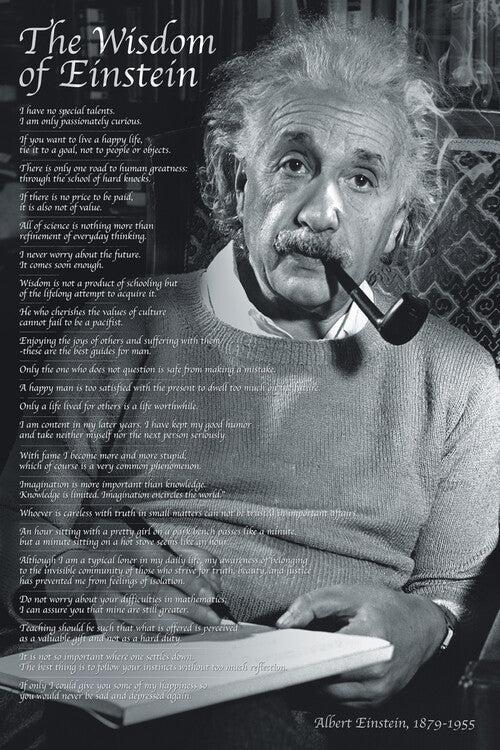 Weisheiten von Albert Einstein - Zitate Poster, Plakat, 61 × 91.5 cm