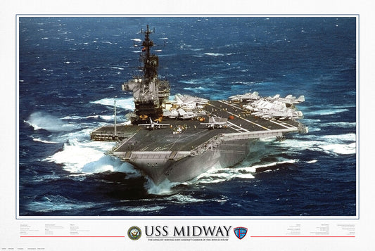 USS Midway - 1945 to 1997 Poster, Plakat, 91.5 × 61 cm