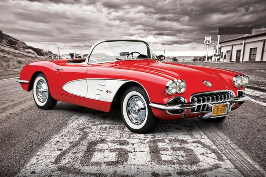 Classic Car - 1959 Corvette Poster, Plakat, 91.5 × 61 cm