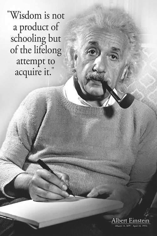 Albert Einstein - Zitate und Weisheiten Poster, Plakat, 61 × 91.5 cm