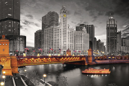 Chicago River Poster, Plakat, 91.5 × 61 cm