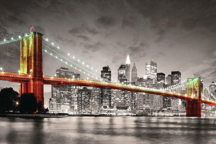 New York City Brooklyn Bridge Poster, Plakat, 91.5 × 61 cm