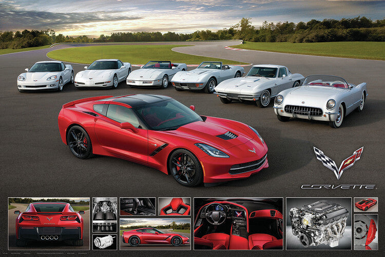 Corvette 2014 Stingray Poster, Plakat, 91.5 × 61 cm