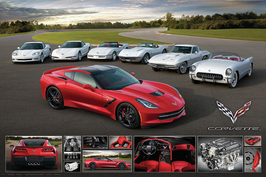 Corvette 2014 Stingray Poster, Plakat, 91.5 × 61 cm
