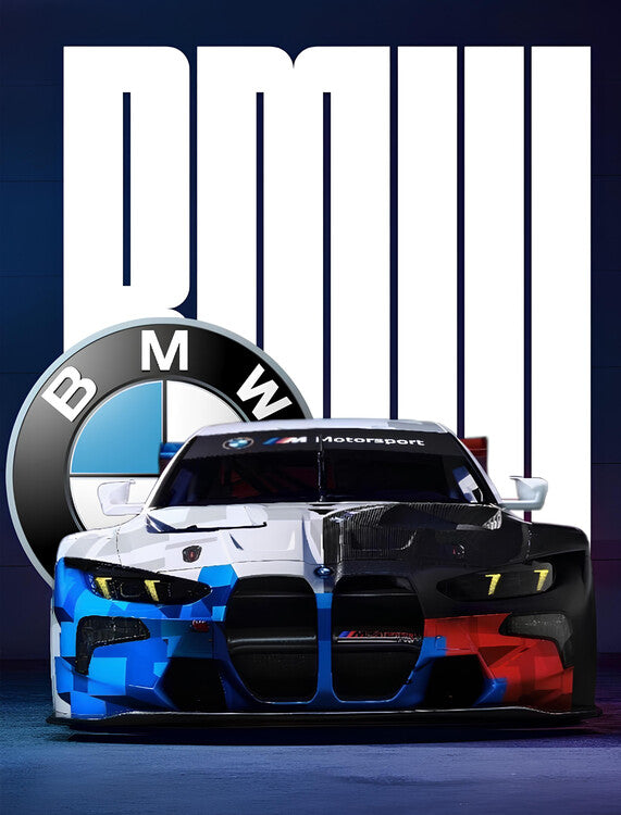 Leinwand Poster, Bilder Split Personality: BMW M Motorsport - Where Racing Meets Art, 70 × 90 cm