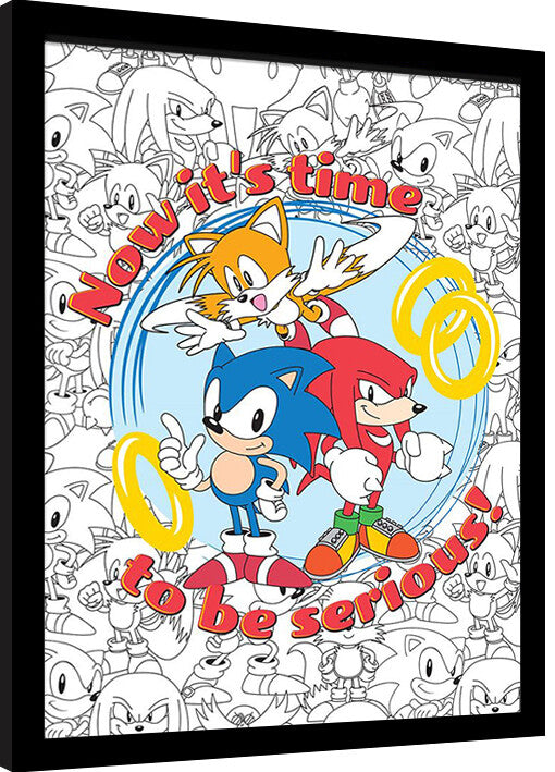 Sonic the Hedgehog - It's time To Be Serious Gerahmte Poster, Bilder, 34.3 x 44.5 cm