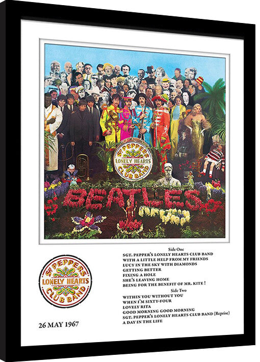 The Beatles - Sgt Pepper Gerahmte Poster, Bilder, 34.3 x 44.5 cm