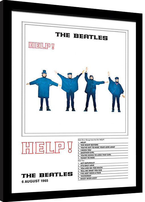 The Beatles - Help! Gerahmte Poster, Bilder, 34.3 x 44.5 cm