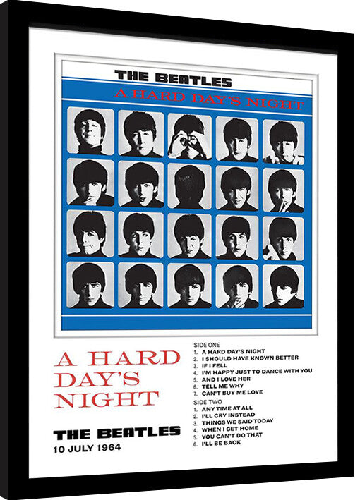 The Beatles - A Hard Day's Night Gerahmte Poster, Bilder, 34.3 x 44.5 cm