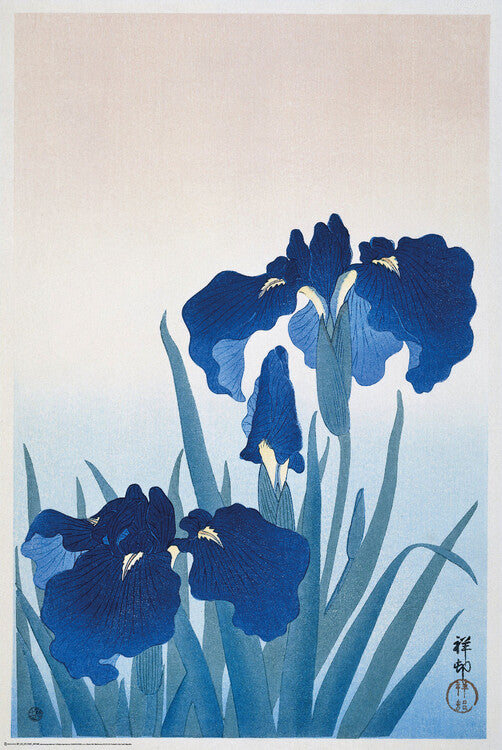 Ohara Koson - Iris Flowers Poster, Plakat, 61 × 91.5 cm