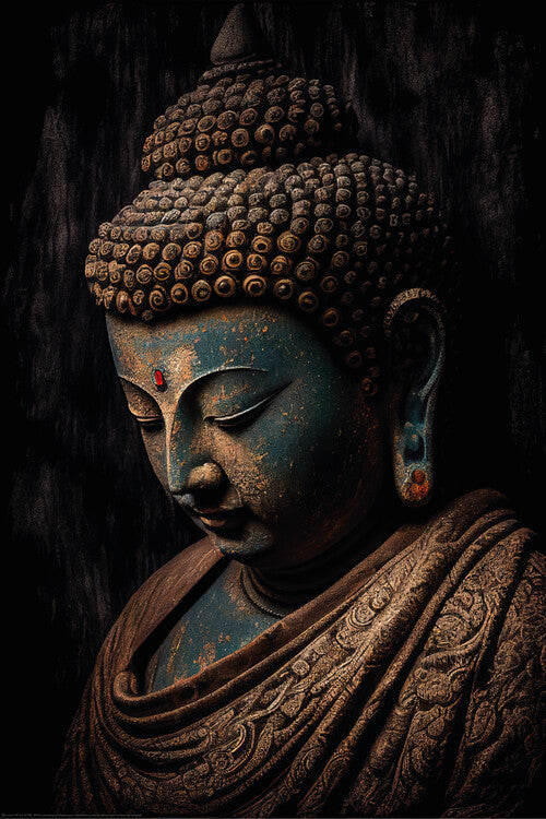 Portrait of a bronze Buddha Poster, Plakat, 61 × 91.5 cm