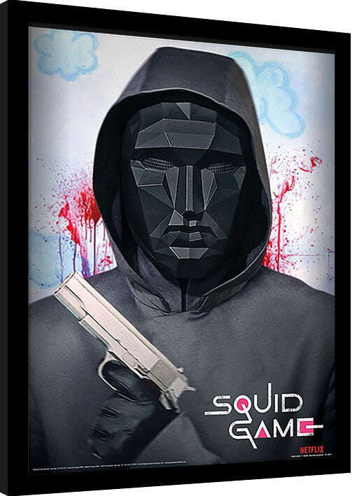 Squid Game - Mask Man Gerahmte Poster, Bilder, 34.3 x 44.5 cm