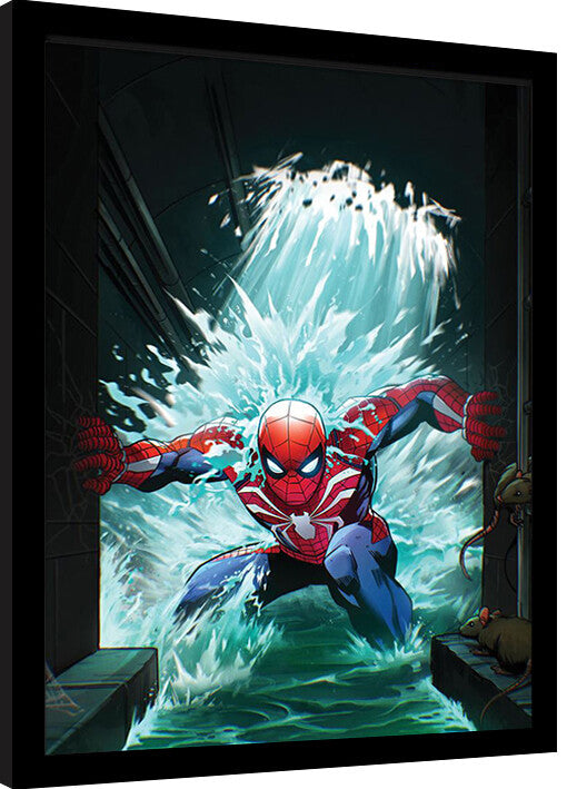 Spider-Man - Water Gerahmte Poster, Bilder, 34.3 x 44.5 cm