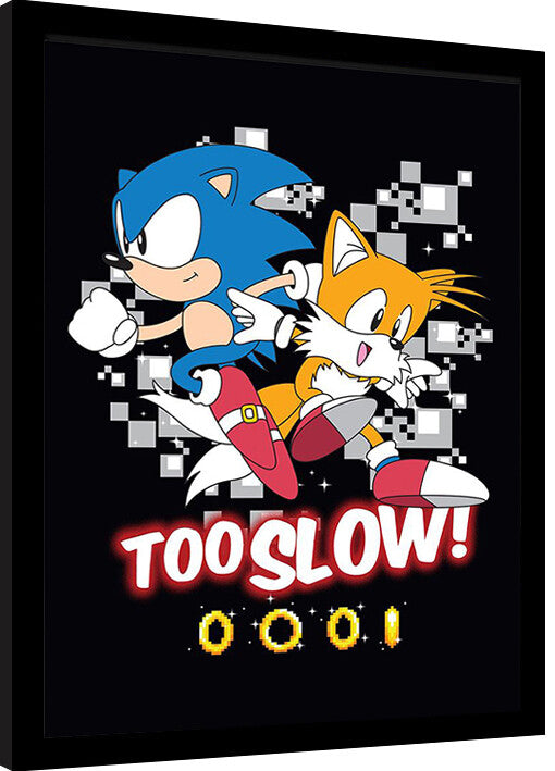 Sonic the Hedgehog - Too slow Gerahmte Poster, Bilder, 34.3 x 44.5 cm