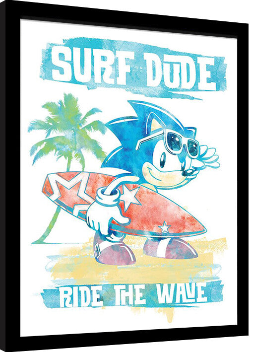 Sonic the Hedgehog - Ride the Wave Gerahmte Poster, Bilder, 34.3 x 44.5 cm