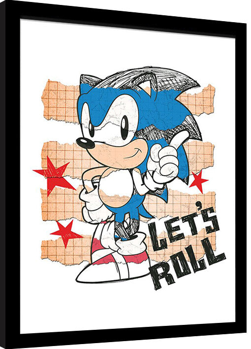 Sonic the Hedgehog - Let's Roll 2 Gerahmte Poster, Bilder, 34.3 x 44.5 cm