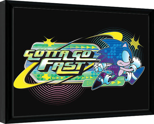 Sonic the Hedgehog - Khaos Gotta Go Fast Gerahmte Poster, Bilder, 44.5 x 34.3 cm