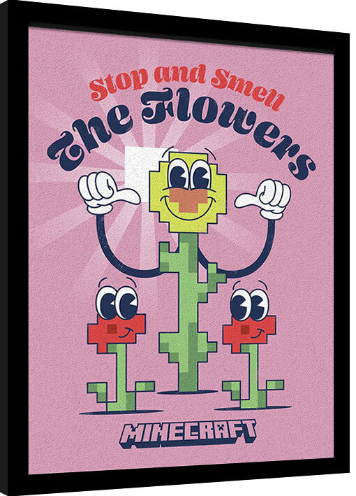 Minecraft - The Flowers Gerahmte Poster, Bilder, 34.3 x 44.5 cm