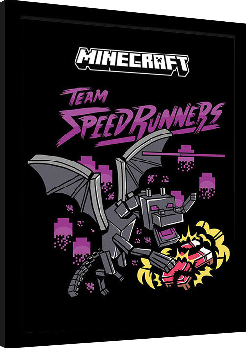 Minecraft - Team Speedrunners Gerahmte Poster, Bilder, 34.3 x 44.5 cm
