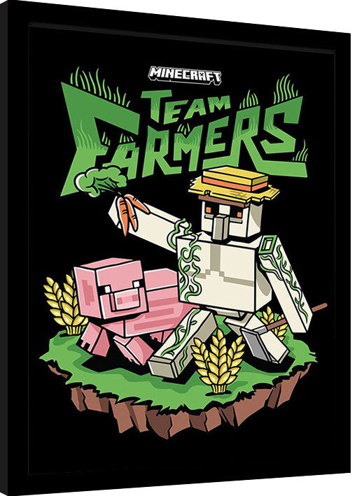 Minecraft - Team Farmers Gerahmte Poster, Bilder, 34.3 x 44.5 cm