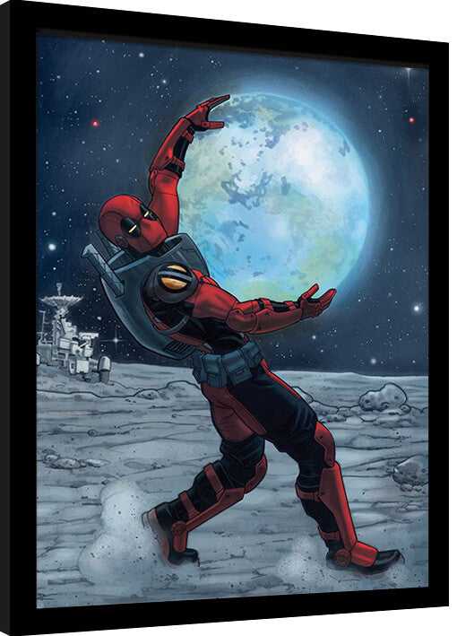 Deadpool - Hugging Moon Gerahmte Poster, Bilder, 34.3 x 44.5 cm