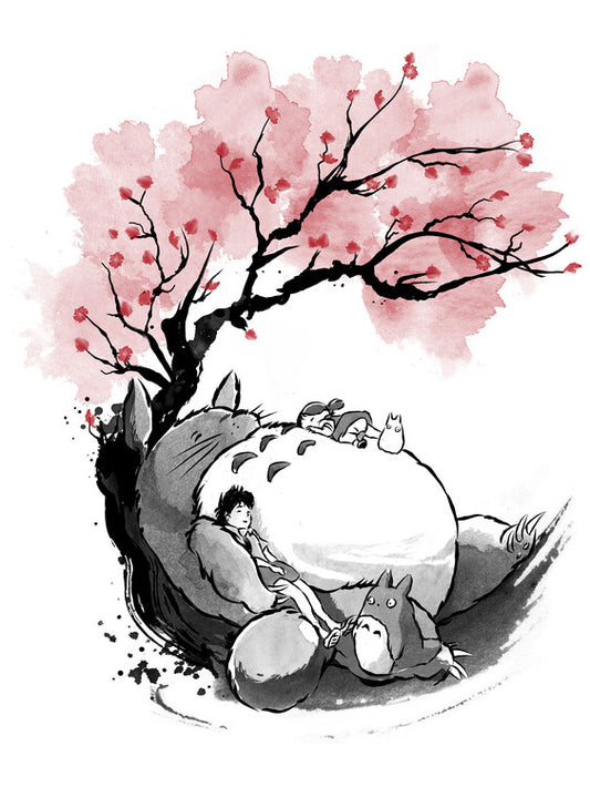 Leinwand Poster, Bilder Sakura neighbor sumi e, 60 × 80 cm