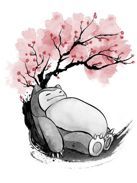 Leinwand Poster, Bilder Sakura sleeping sumi e, 60 × 80 cm