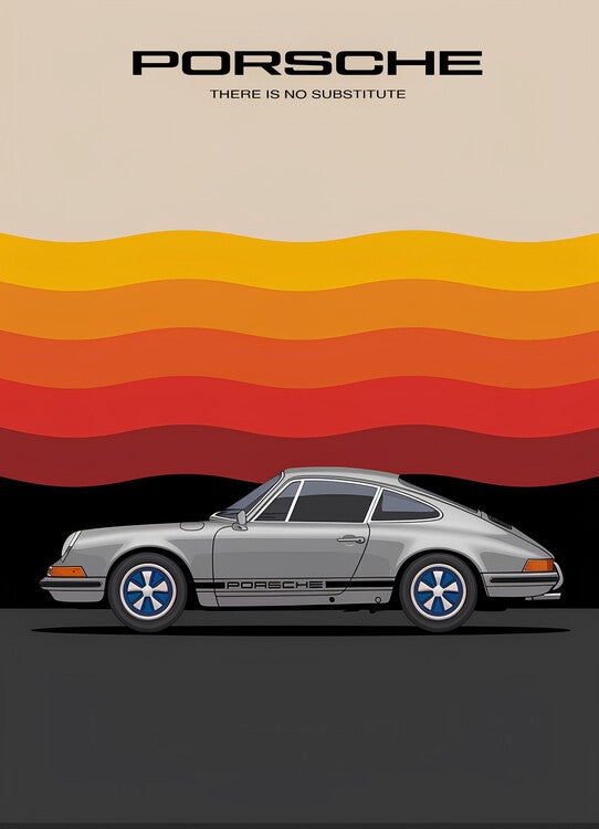 Leinwand Poster, Bilder VINTAGE PORSCHE 911 BUILT TO LAST, 65 × 90 cm
