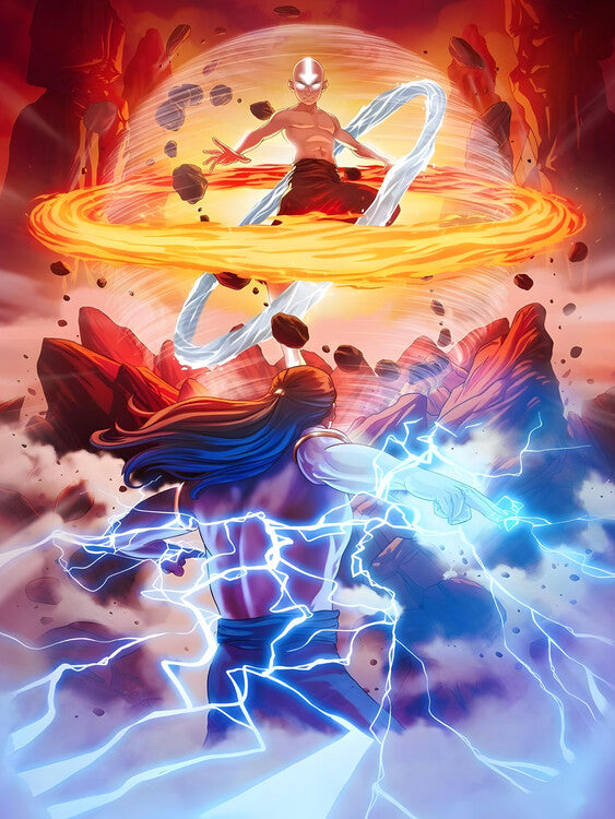 Leinwand Poster, Bilder Aang vs Ozai, 60 × 80 cm