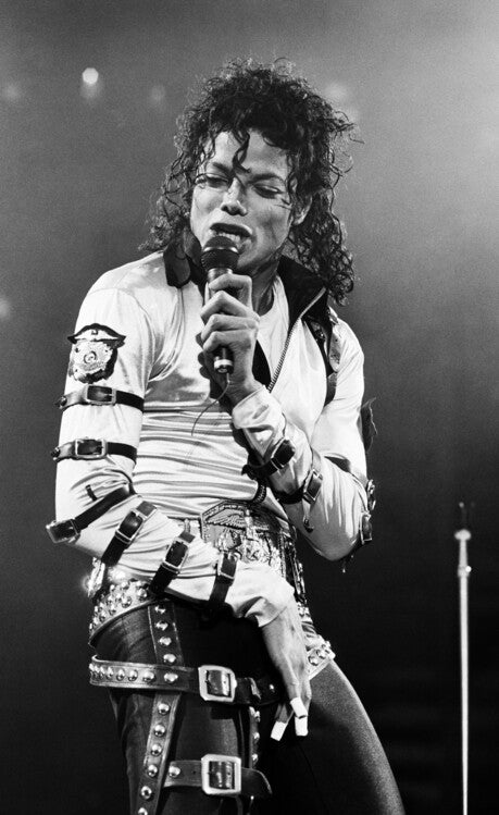 Leinwand Poster, Bilder Michael Jackson Performing At Wembley Stadium, Steve Wood/Popperfoto, 55 × 90 cm