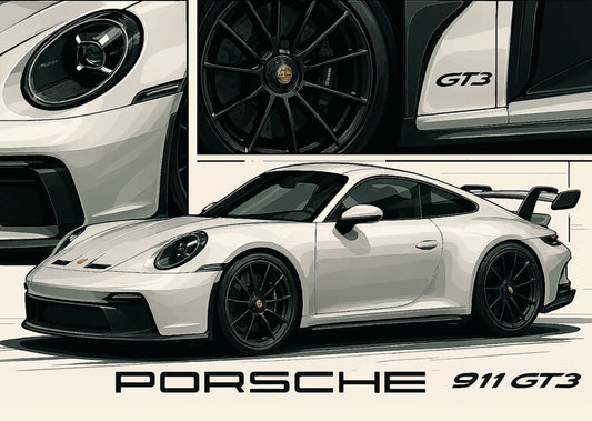Leinwand Poster, Bilder Porsche 911 GT3, 90 × 65 cm