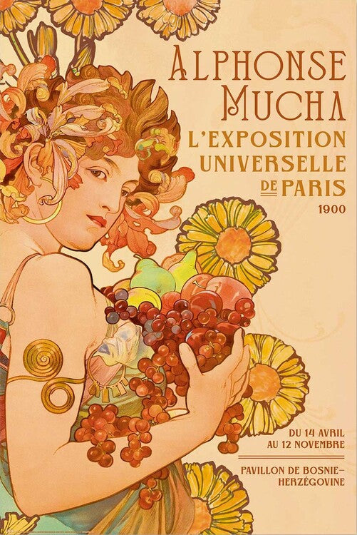 Alphonse Mucha - L'Exposition 1900 Poster, Plakat, 61 × 91.5 cm
