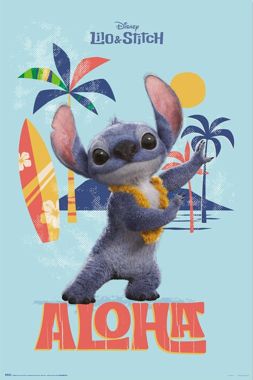 Lilo & Stitch - Stitch Aloha Poster, Plakat, 61 × 91.5 cm