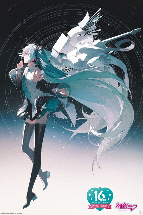 Hatsune Miku - Happy 16th Birthday Miku Poster, Plakat, 61 × 91.5 cm