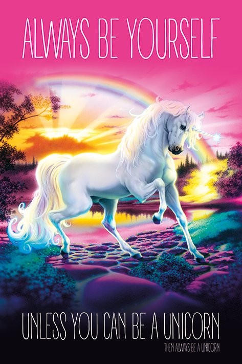 Unicorn - Always Be Yourself Poster, Plakat, 61 × 91.5 cm