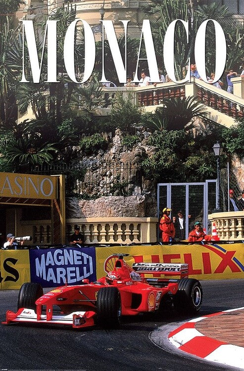 Monaco - Race Poster, Plakat, 61 × 91.5 cm