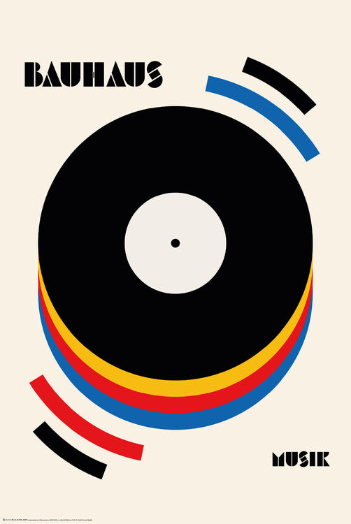 Bauhaus Music Retro Illustration Poster, Plakat, 61 × 91.5 cm