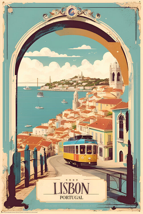 Vintage Lisbon Poster: Portuguese Beauty Poster, Plakat, 61 × 91.5 cm