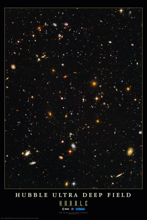 Hubble Ultra Deep Field, ESA, NASA, Hubble Telescope Poster, Plakat, 61 × 91.5 cm