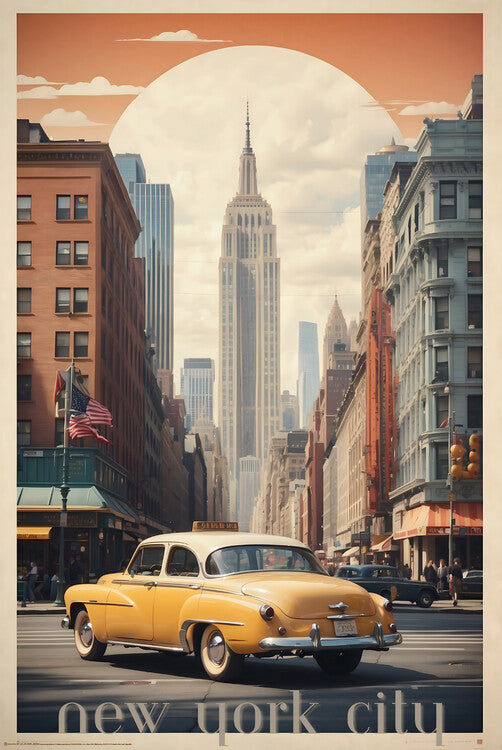 New York City Dreams: Vintage Travel Poster Poster, Plakat, 61 × 91.5 cm