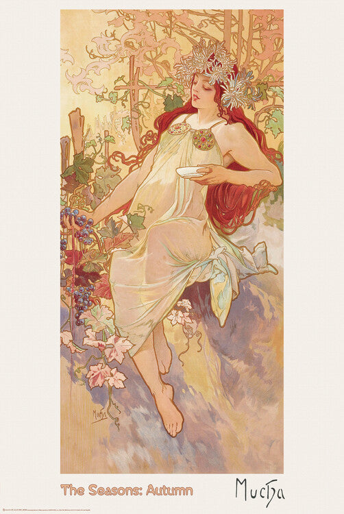 Alfons Mucha - The Seasons: Autumn (1896) Poster, Plakat, 61 × 91.5 cm