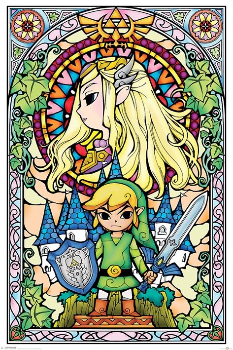Legend Of Zelda - Stained Glass Poster, Plakat, 61 × 91.5 cm