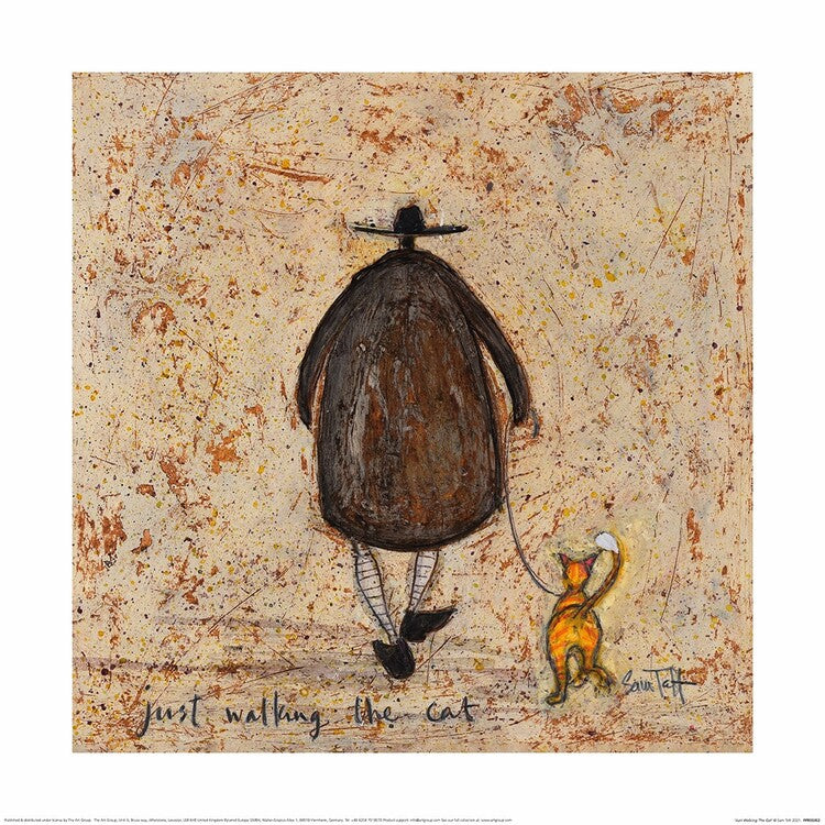 Kunstdruck Sam Toft - Just Walking The Cat, 40 × 40 cm