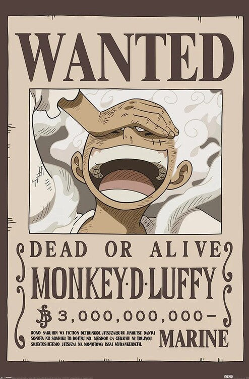 One Piece - Wanted Luffy Poster, Plakat, 61 × 91.5 cm