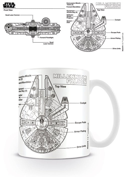 Tasse Star Wars - Millennium Falcon Sketch, 0,33 l