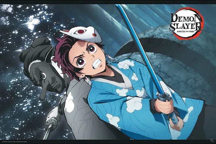 Demon Slayer: Kimetsu no Yaiba - Tanjiro Kamado & Sakonji Urokodaki Poster, Plakat, 91.5 × 61 cm