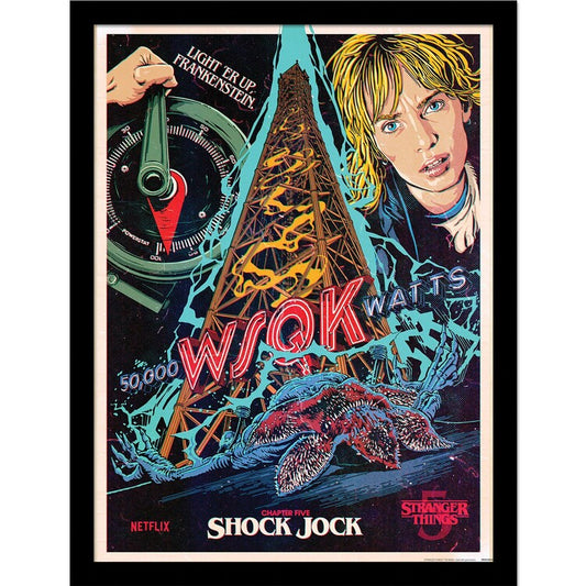 Stranger Things 5 - EP5 Shock Jock Gerahmte Poster, Bilder, 33 x 43 cm