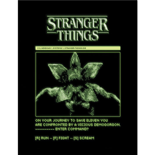 Stranger Things 5 - Run, Fight, Scream Gerahmte Poster, Bilder, 33 x 43 cm