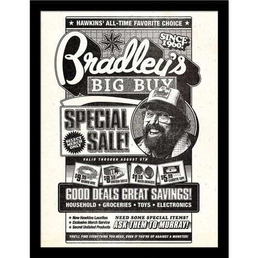 Stranger Things 5 - Bradley’s Big Buy Gerahmte Poster, Bilder, 33 x 43 cm