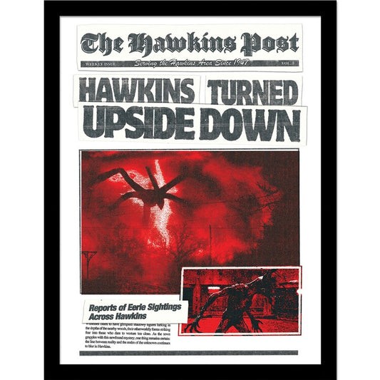 Stranger Things 5 - Hawkins Turned Upside Down Gerahmte Poster, Bilder, 33 x 43 cm